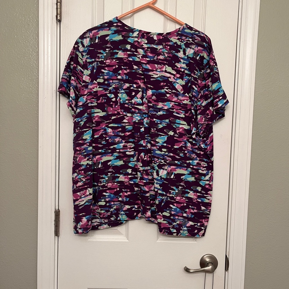 Vibrant Purple Abstract Women's Blouse